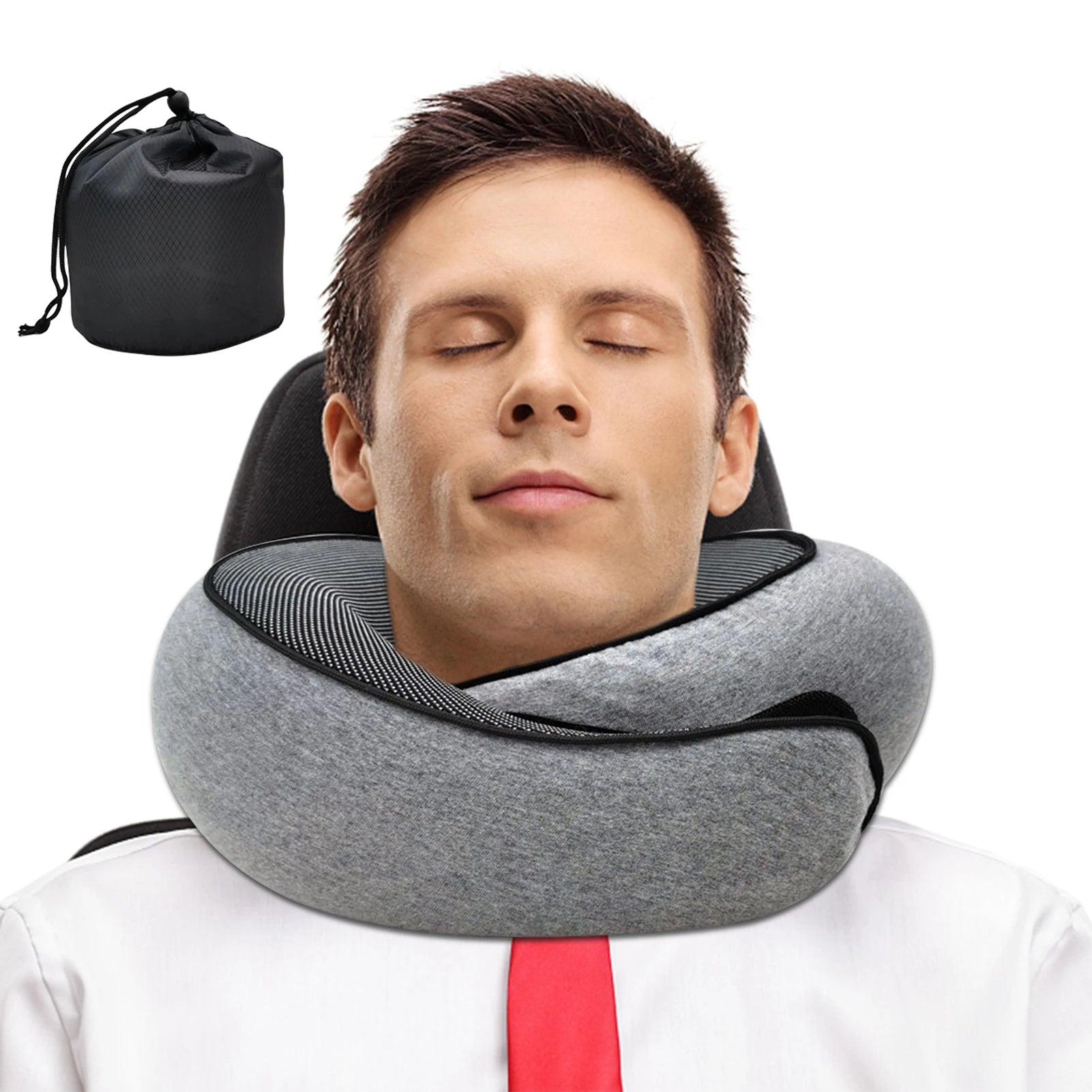 Travel Neck Memory Foam Pillow - Snail Style Neck Pillow for Travel