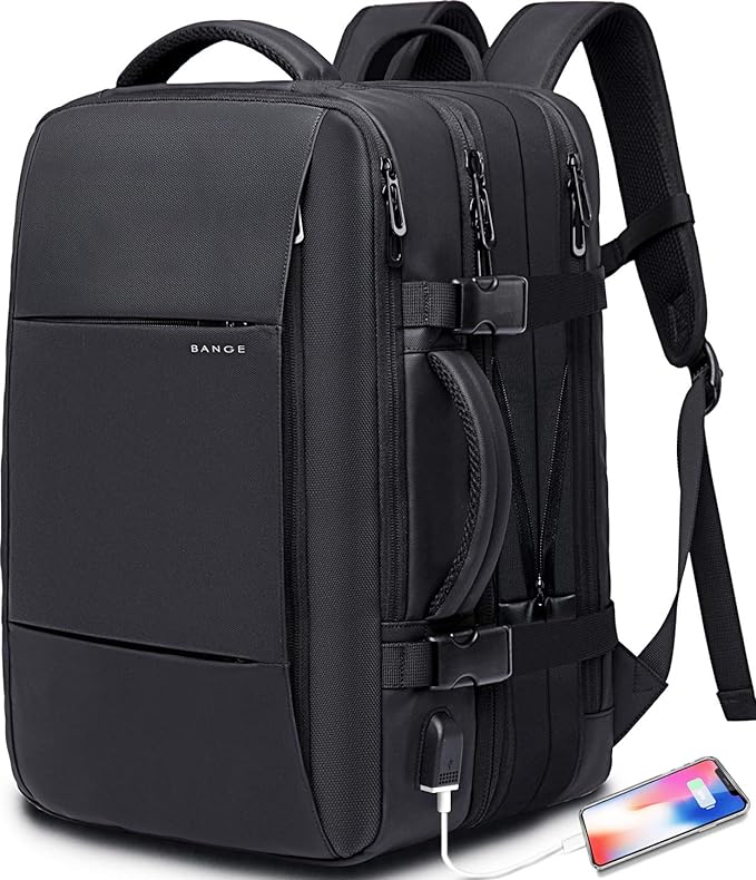 BANGE Travel Backpack for Men & Women - Flight Approved Carry On Backpack for International Travel & Weekenders