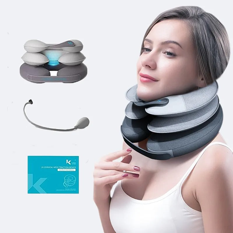 Upgraded Neck Cloud Traction Device - Inflatable Neck Stretcher Pillow for Travel